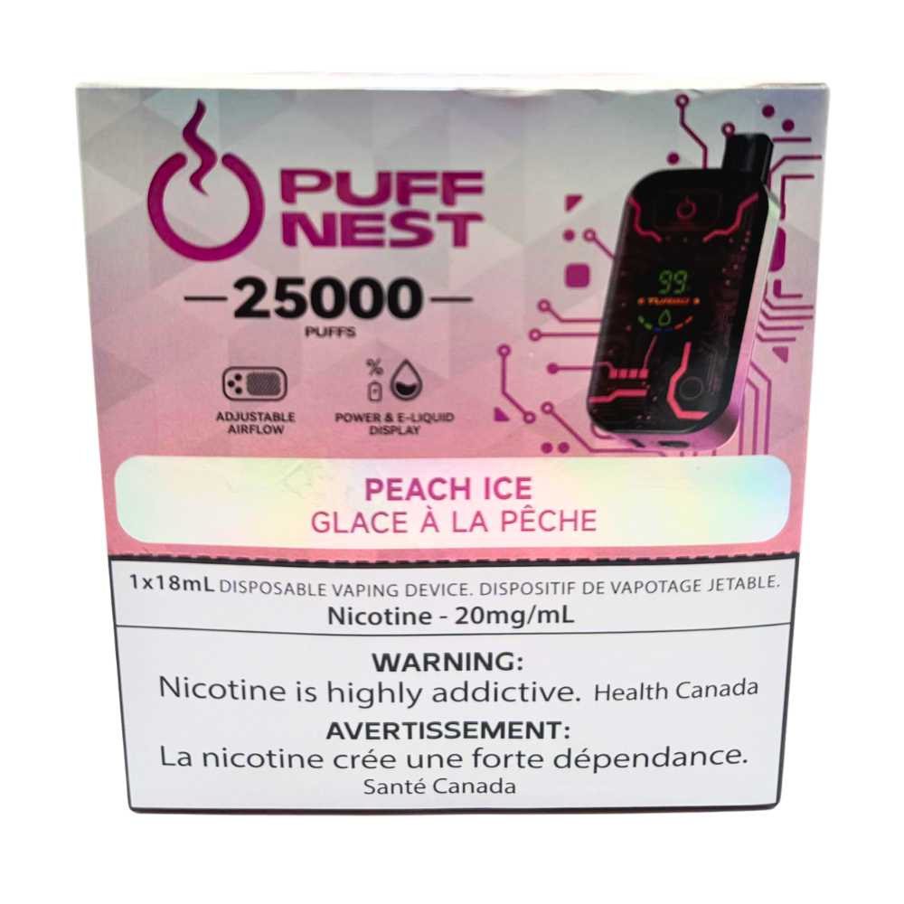 PUFF NEST 25000 PUFFS Peach Ice Disposable Vape - 18 mL, 2% Nicotine - Image 3